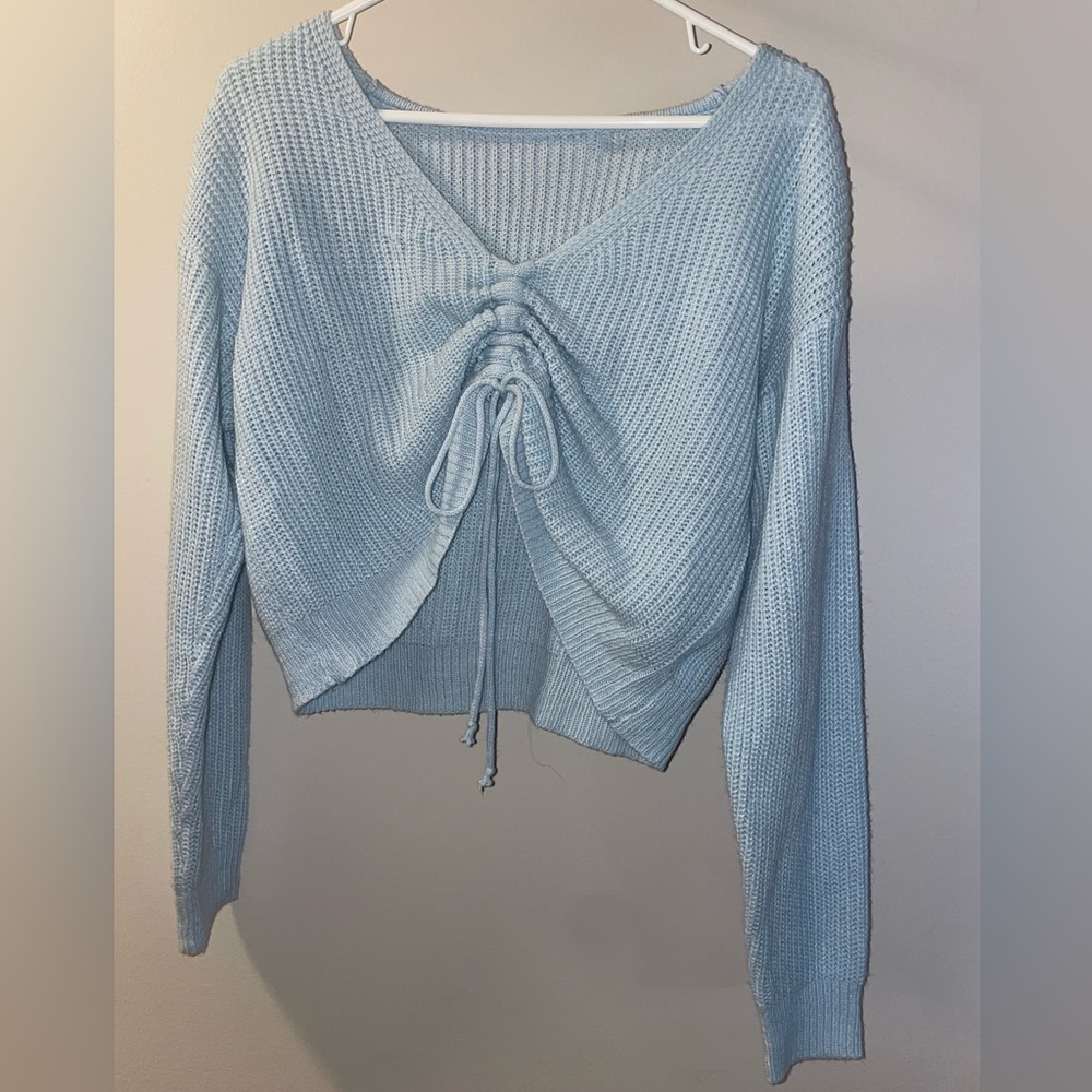 Women’s Cropped Front Tie Sweater